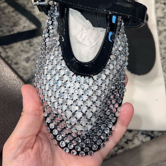 Alaia Mesh Rhinestone Ballet Flats - Picture 2 of 10